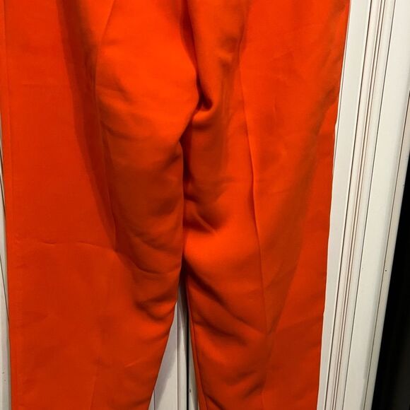 Topshop Ankle Cropped Pants Pleated Pockets Tapered Orange Size 2 - Picture 13 of 13